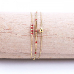 Bracelet triple Anna Rouge